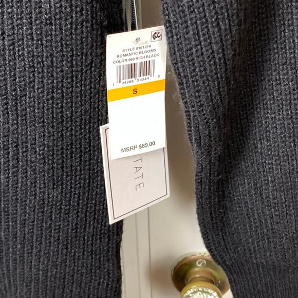 1. STATE Black Open Cold Shoulder Rib Knit Halter Neck Sweater S NWT - Picture 4 of 7